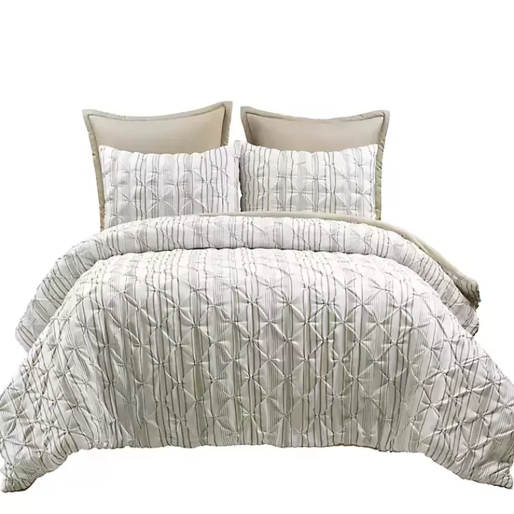 tan_pintuck_stripe_fullqueen_pc_comforter_set_8.webp Tan Pintuck Stripe Full/Queen 5-pc. Comforter Set>Kirklands Home Store