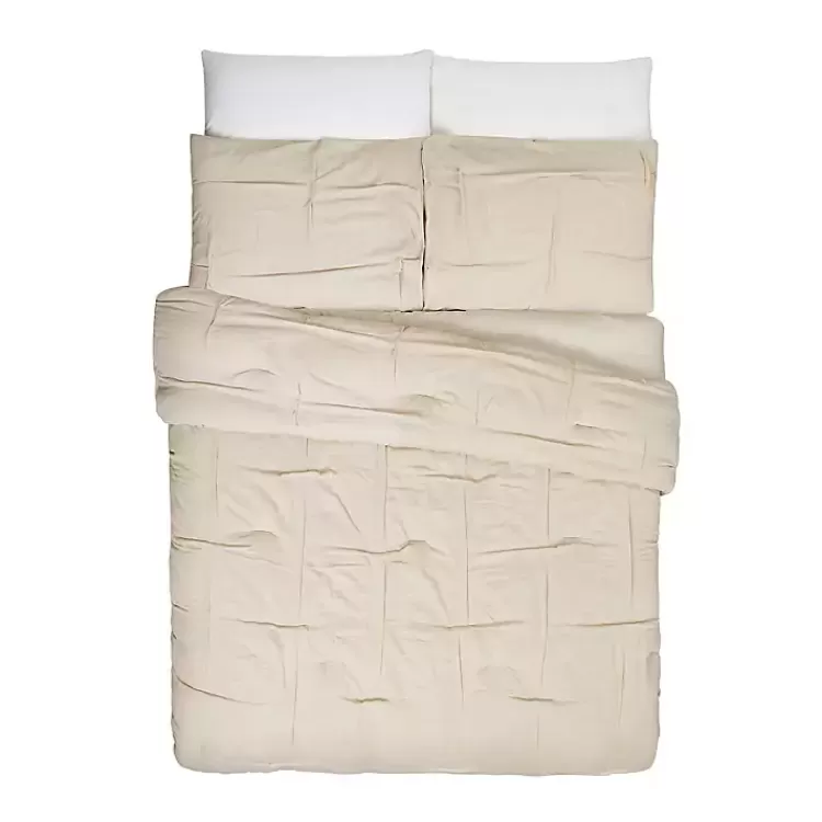 tan_riley_pleated_pc_fullqueen_comforter_set_2.webp Riley Pleated 3-pc. Full/Queen Comforter Set>Kirklands Home New