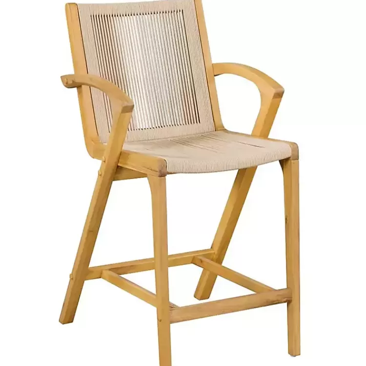 Rope and Honey Wood Counter Stool>Kirklands Home Online