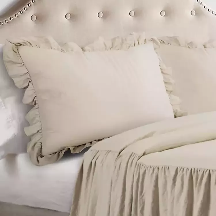 tan_ruffle_skirt_pc_queen_comforter_set_2.webp Ruffle Skirt 3-pc. Queen Comforter Set>Kirklands Home New