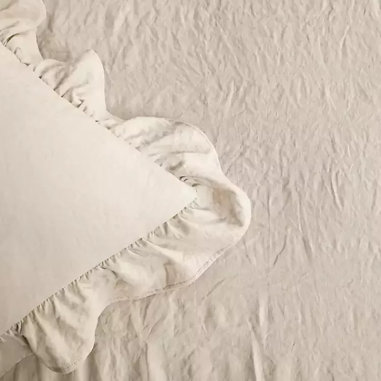 tan_ruffle_skirt_pc_queen_comforter_set_3.webp Ruffle Skirt 3-pc. Queen Comforter Set>Kirklands Home New