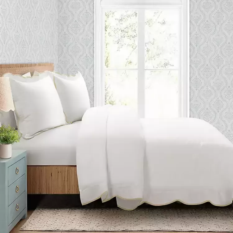 Tan Scalloped Edge 3-pc. Full/Queen Comforter Set>Kirklands Home Cheap