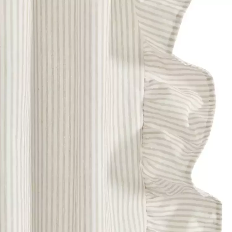 tan_stripe_ruffled_curtain_panel_set__in_4.webp Tan Stripe Ruffled Curtain Panel Set, 84 in.>Kirklands Home Fashion