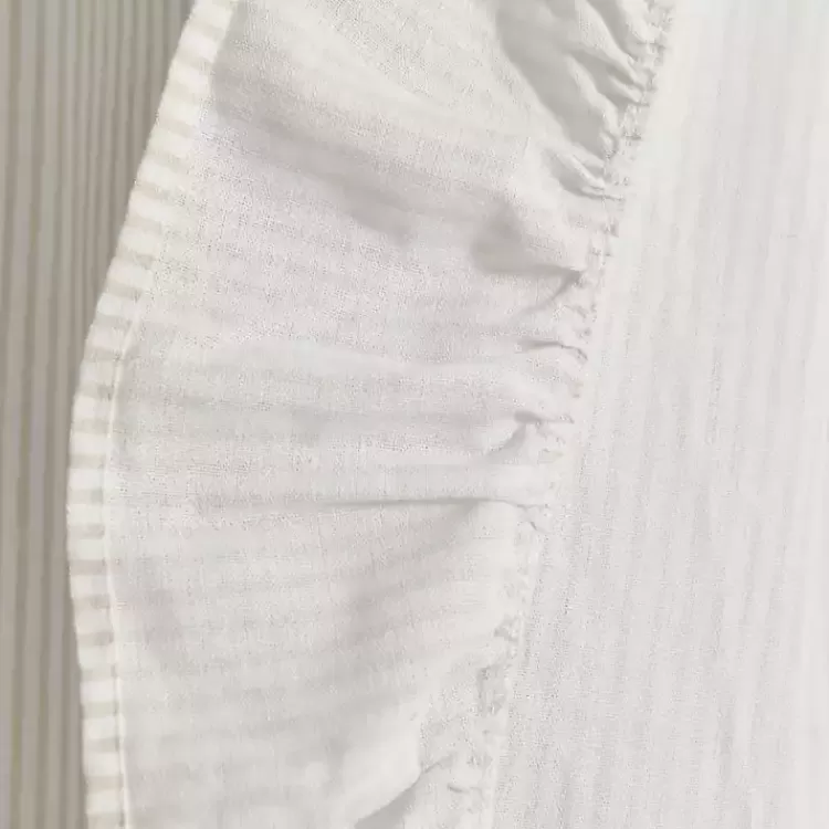 tan_stripe_ruffled_curtain_panel_set__in_5.webp Tan Stripe Ruffled Curtain Panel Set, 84 in.>Kirklands Home Fashion