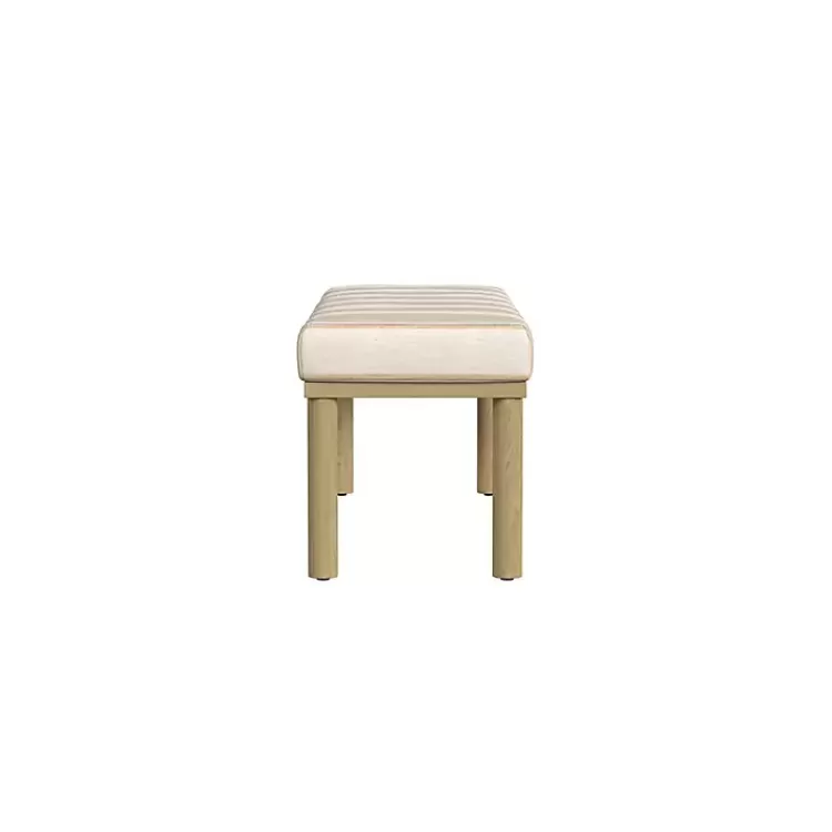 tan_striped_upholstered_wood_leg_bench_2.webp Tan Striped Upholstered Wood Leg Bench>Kirklands Home Clearance