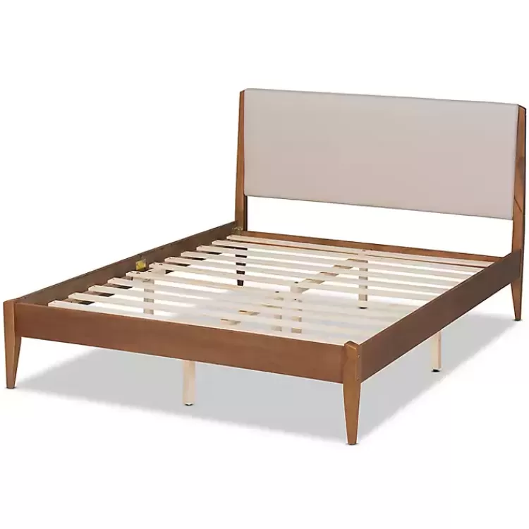 tan_upholstered_brown_wood_king_platform_bed_2.webp Tan Upholstered Brown Wood King Platform Bed>Kirklands Home Fashion