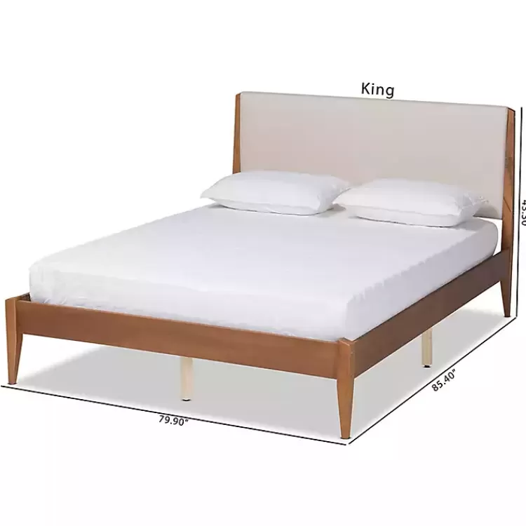tan_upholstered_brown_wood_king_platform_bed_6.webp Tan Upholstered Brown Wood King Platform Bed>Kirklands Home Fashion