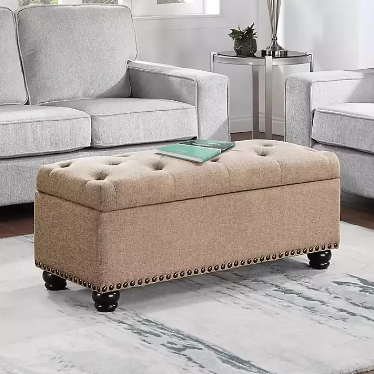 Upholstered Carey Storage Ottoman Bench>Kirklands Home Fashion
