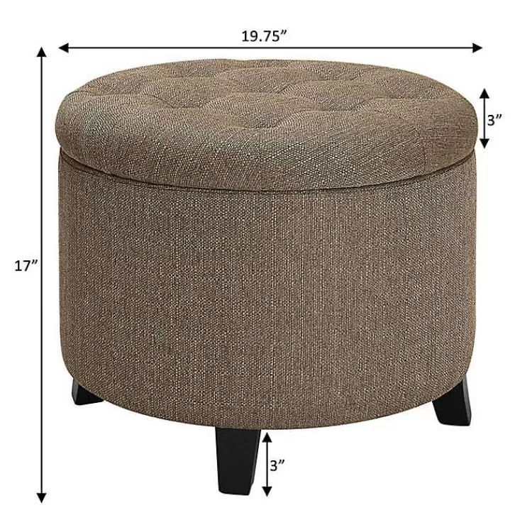 tan_upholstered_eliza_round_storage_ottoman_4.webp Upholstered Eliza Round Storage Ottoman>Kirklands Home Cheap