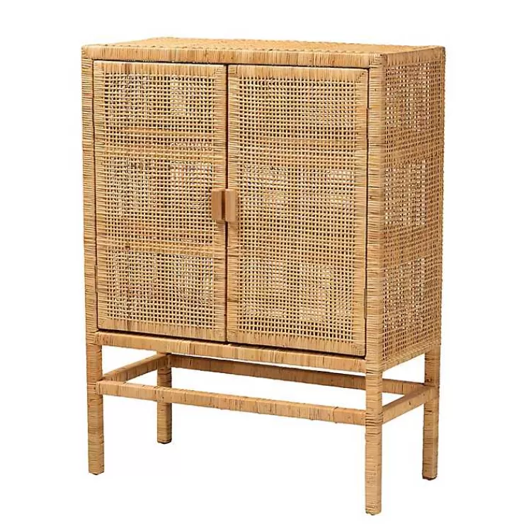Woven Rat and Wood Cabinet>Kirklands Home New