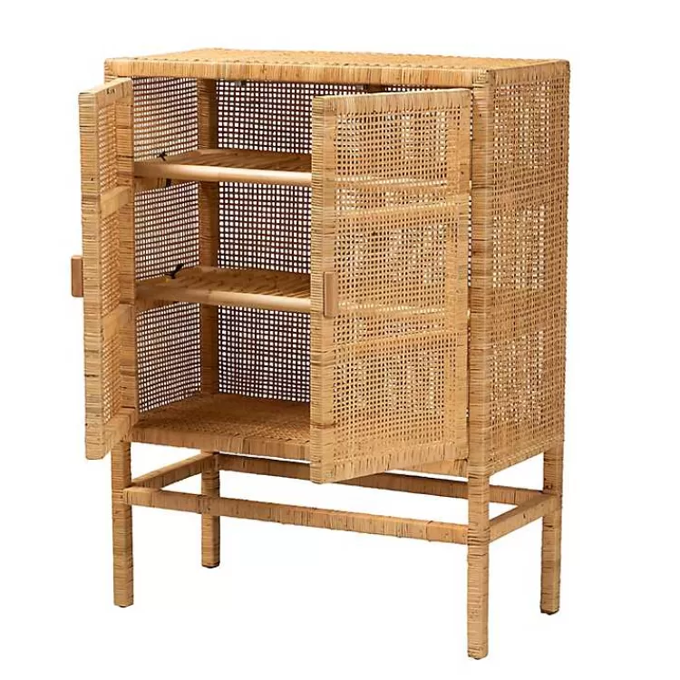 Woven Rat and Wood Cabinet>Kirklands Home New