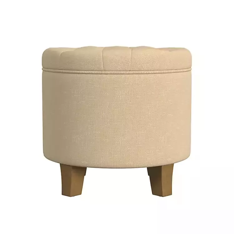 Woven Upholstered Tufted Storage Ottoman>Kirklands Home Store
