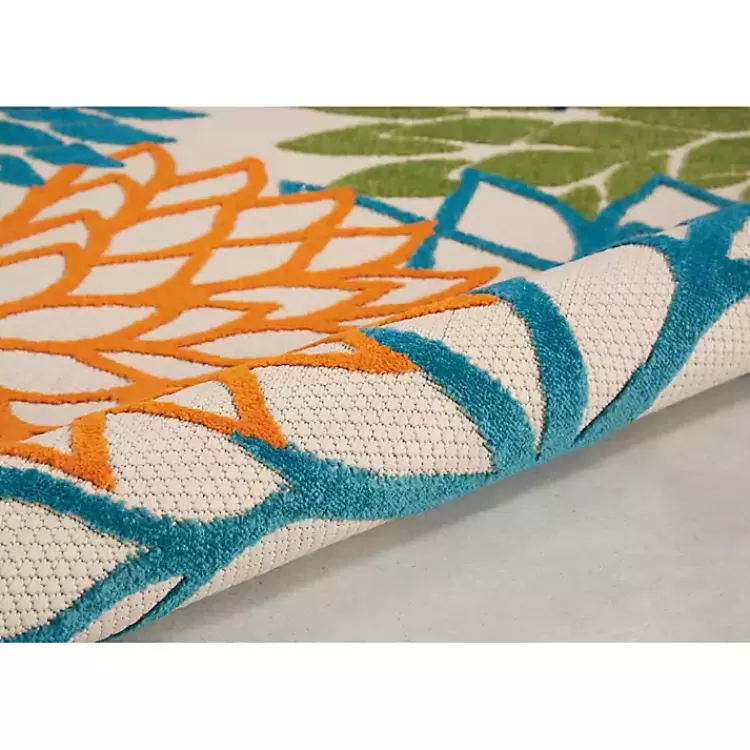 tangerine_floral_burst_round_outdoor_area_rug_3.webp Tangerine Floral Burst Round Outdoor Area Rug>Kirklands Home Fashion