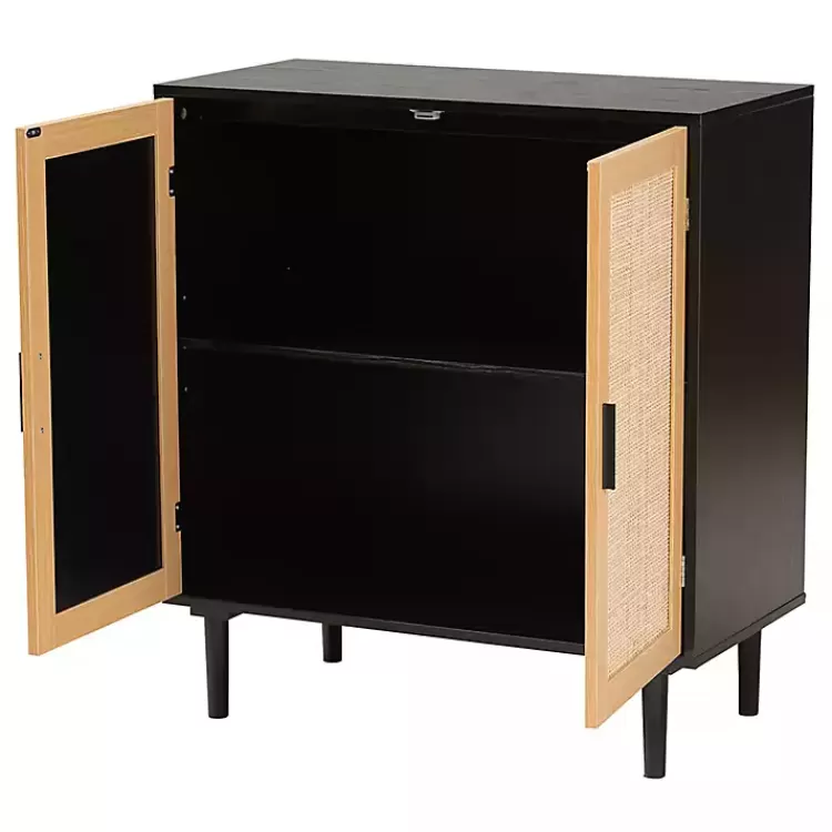 Tara Two-Tone Espresso Rattan Cabinet>Kirklands Home Outlet