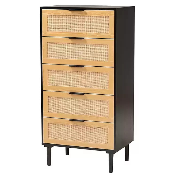 Tara Two-Tone Espresso Rattan Chest>Kirklands Home Discount