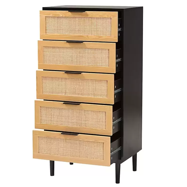 Tara Two-Tone Espresso Rattan Chest>Kirklands Home Discount