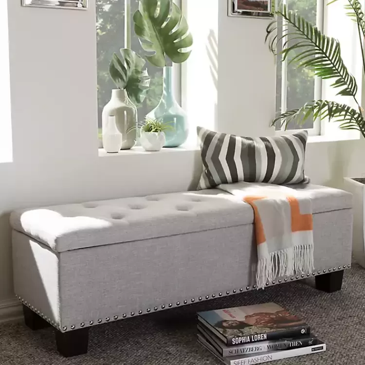 taupe_buttontufted_upholstered_storage_bench_7.webp Taupe Button-Tufted Upholstered Storage Bench>Kirklands Home Sale