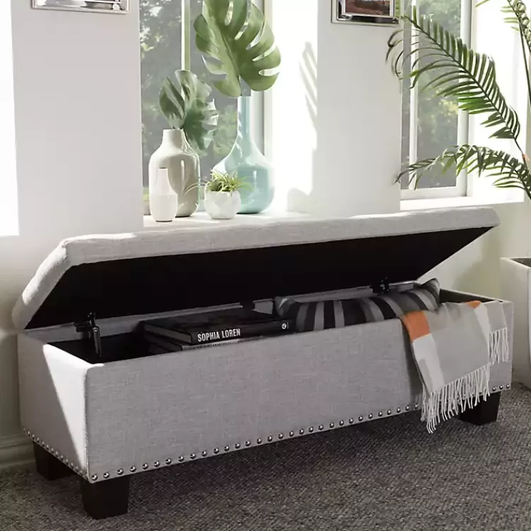 taupe_buttontufted_upholstered_storage_bench_8.webp Taupe Button-Tufted Upholstered Storage Bench>Kirklands Home Sale