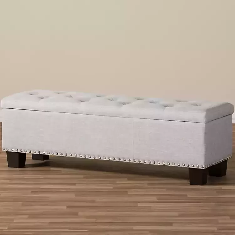 taupe_buttontufted_upholstered_storage_bench_9.webp Taupe Button-Tufted Upholstered Storage Bench>Kirklands Home Sale