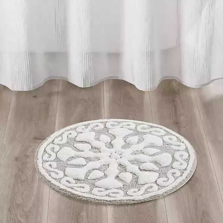 Taupe Cotton Tufted Medallion Bath Mat, 25 in.>Kirklands Home Sale