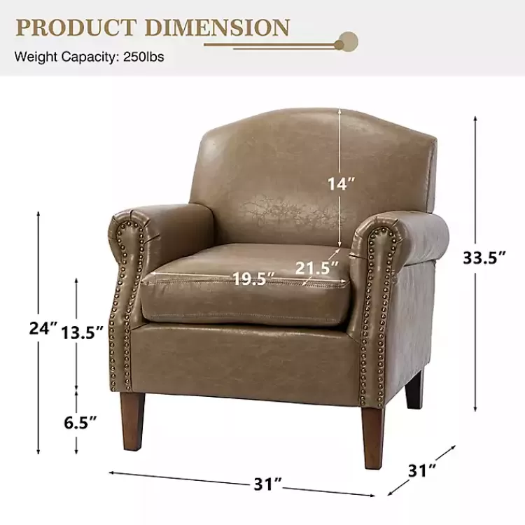 taupe_faux_leather_nailhead_taylor_armchair_4.webp Taupe Faux Leather Nailhead Taylor Armchair>Kirklands Home Discount