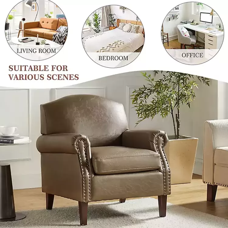 taupe_faux_leather_nailhead_taylor_armchair_7.webp Taupe Faux Leather Nailhead Taylor Armchair>Kirklands Home Discount