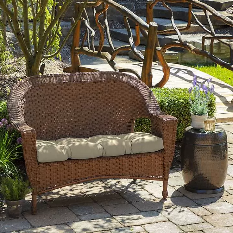 Taupe Leala Texture Wicker Settee Cushion>Kirklands Home Sale