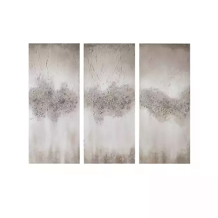 Taupe Luminous Embellished Art Print, Set of 3>Kirklands Home Store