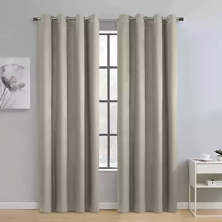 Taupe Paris Velvet Blackout Curtain Panel, 63 in.>Kirklands Home Clearance