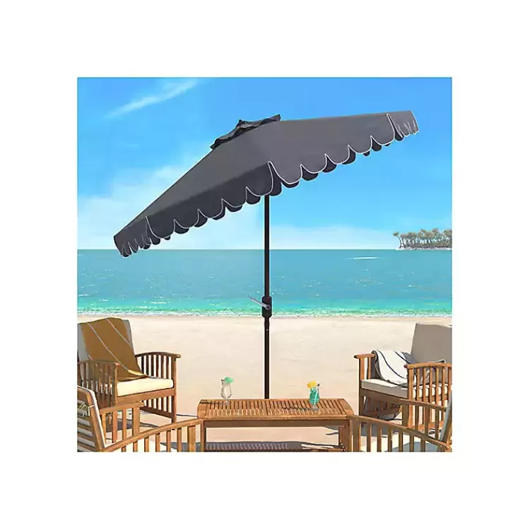 Taupe Scallop Tilt Crank 9 ft. Outdoor Umbrella>Kirklands Home Store