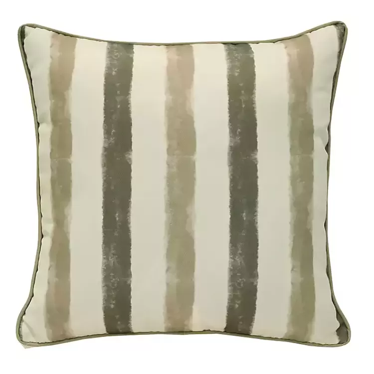 Taupe Striped Outdoor Pillow>Kirklands Home New