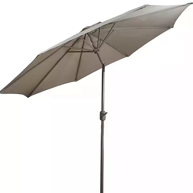 taupe_tilt_hand_crank_outdoor_umbrella_5.webp Taupe Tilt Hand Crank Outdoor Umbrella>Kirklands Home Online