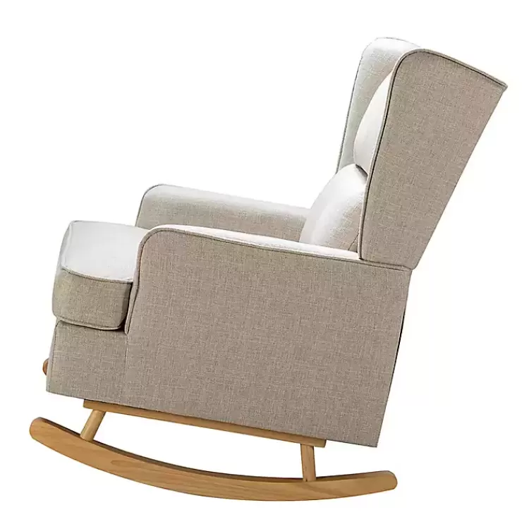 taupe_upholstered_natural_base_wingback_rocker_2.webp Taupe Upholstered Natural Base Wingback Rocker>Kirklands Home Cheap
