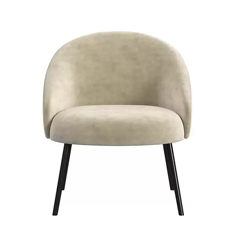 Taupe Velvet Modern Accent Chair>Kirklands Home Sale