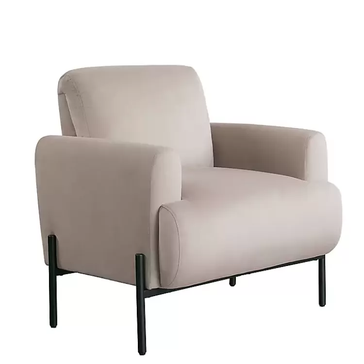 Taupe Velvet Upholstered Knox Accent Chair>Kirklands Home Cheap
