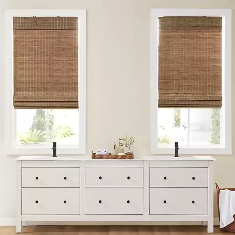 teak_bamboo_light_filtering_roman_shade__in_2.webp Teak Bamboo Light Filtering Roman Shade, 27 in.>Kirklands Home Outlet