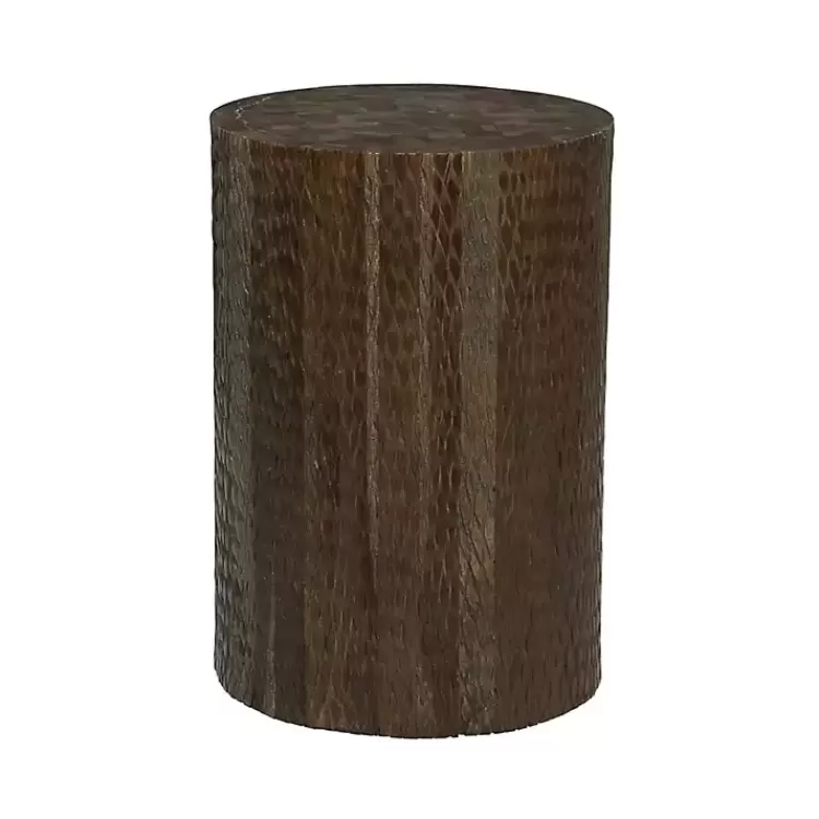 Teak Wood Drum Accent Table>Kirklands Home Cheap