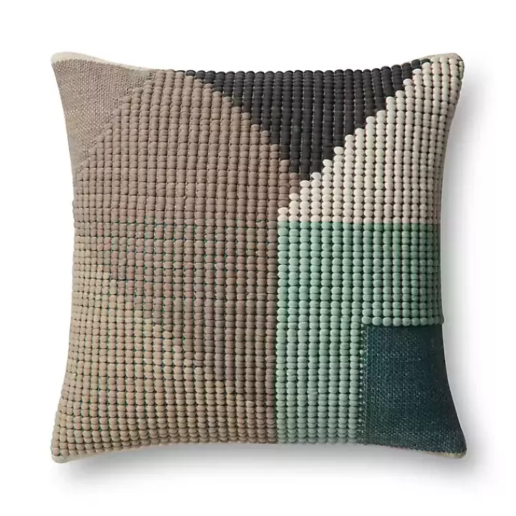 Teal and Brown Abstract Outdoor Pillow>Kirklands Home Cheap