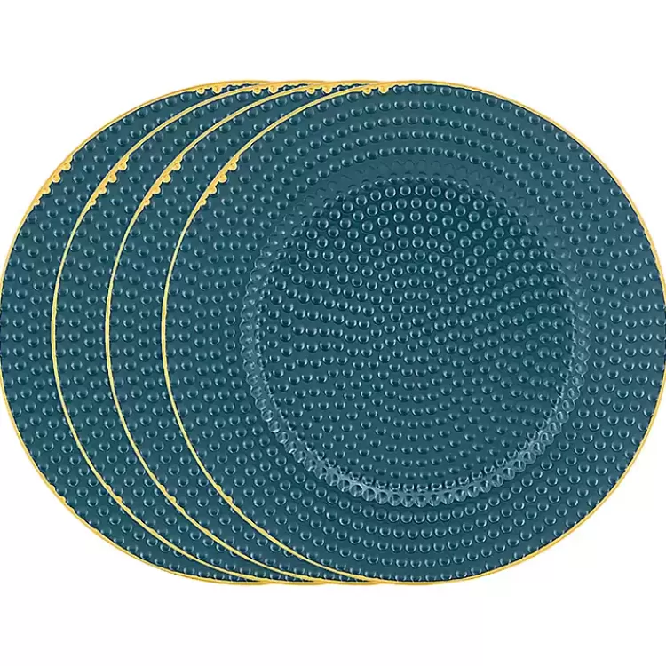 Teal and Gold Hobnail Chargers, Set of 4>Kirklands Home Shop