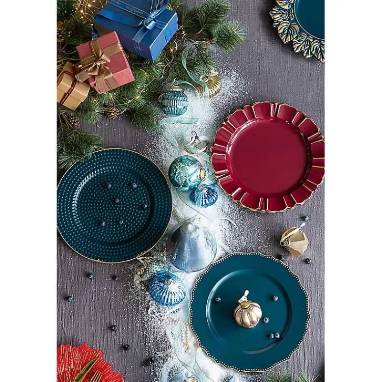 teal_and_gold_hobnail_chargers_set_of__5.webp Teal and Gold Hobnail Chargers, Set of 4>Kirklands Home Shop