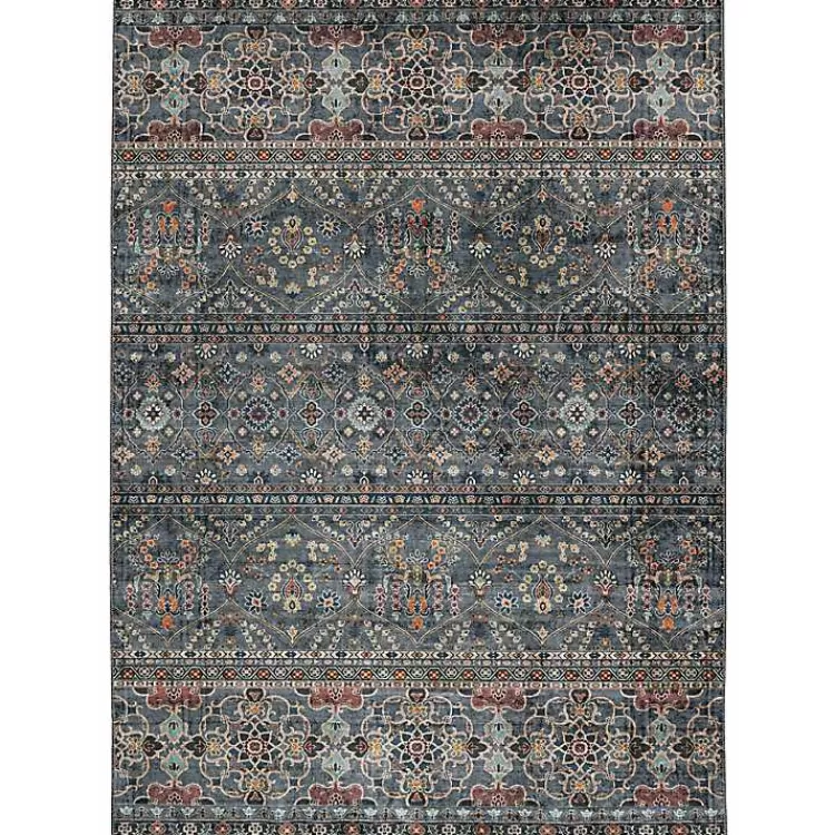Teal and Ivory Grant Washable Area Rug, 5x7>Kirklands Home Best Sale