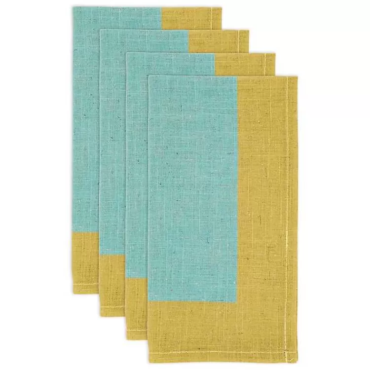 teal_and_mustard_colorblock_napkins_set_of__2.webp Teal and Mustard Colorblock Napkins, Set of 4>Kirklands Home Flash Sale