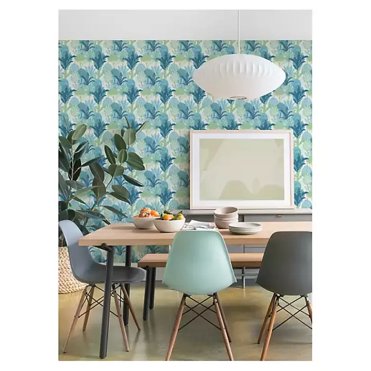Teal Bohoemian Jungle Peel & Stick Wallpaper>Kirklands Home Discount