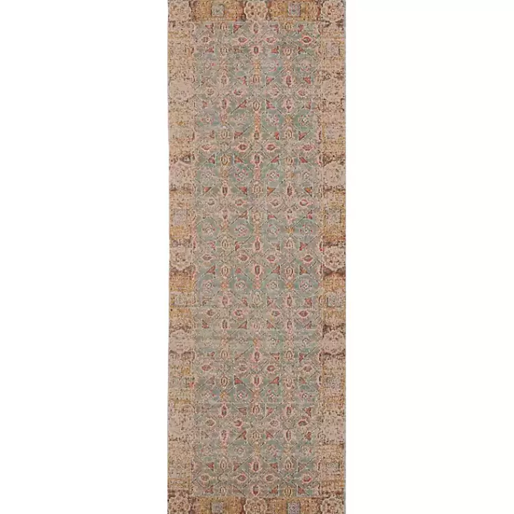 Teal Eaton Bordered Runner>Kirklands Home Discount