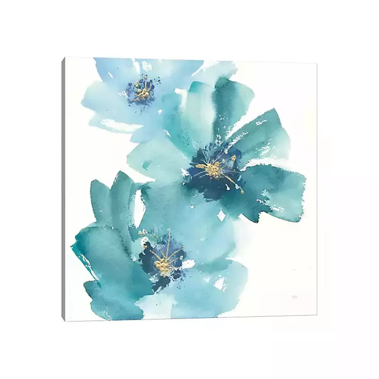 Teal Floral Cosmos Canvas Art Print>Kirklands Home Best Sale