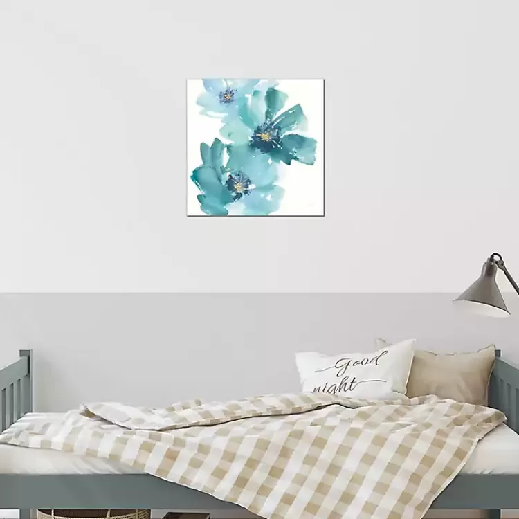 Teal Floral Cosmos Canvas Art Print>Kirklands Home Best Sale