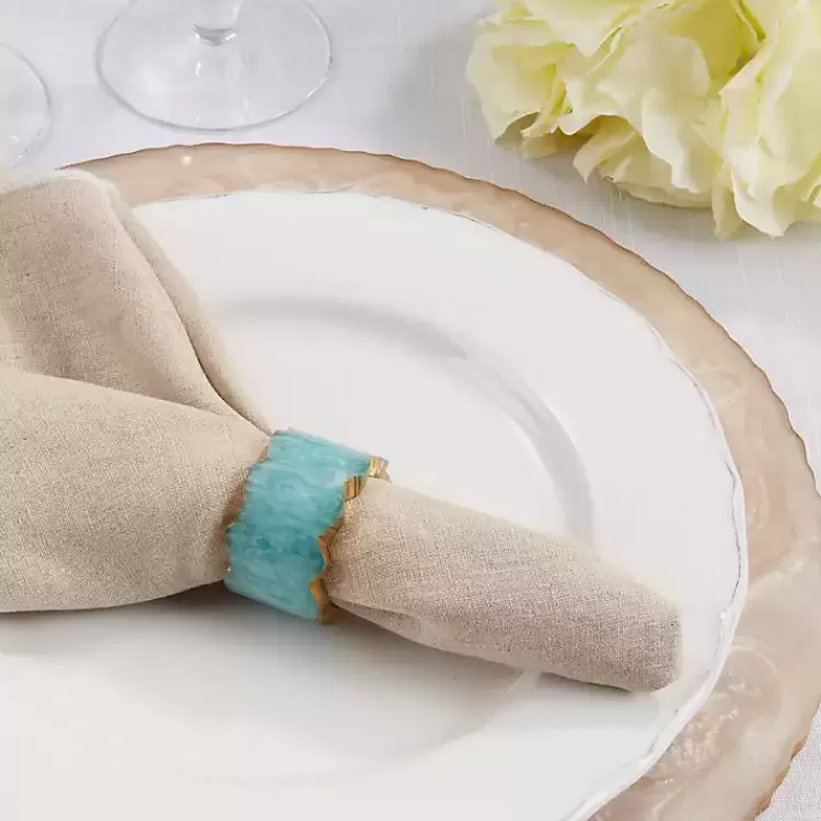 teal_geode_artistry_napkin_rings_set_of__2.webp Teal Geode Artistry Napkin Rings, Set of 4>Kirklands Home Sale