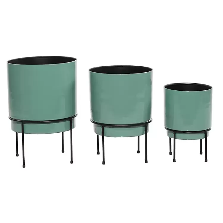 teal_metal_round_planters_with_stands_set_of__3.webp Teal Metal Round Planters with Stands, Set of 3>Kirklands Home Sale