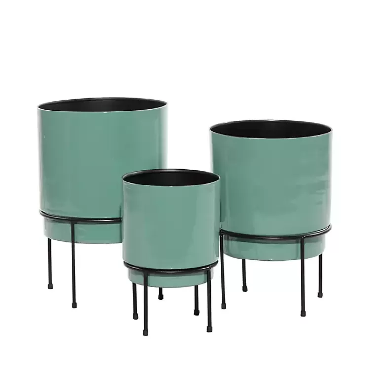 teal_metal_round_planters_with_stands_set_of__4.webp Teal Metal Round Planters with Stands, Set of 3>Kirklands Home Sale
