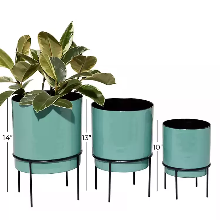 teal_metal_round_planters_with_stands_set_of__7.webp Teal Metal Round Planters with Stands, Set of 3>Kirklands Home Sale